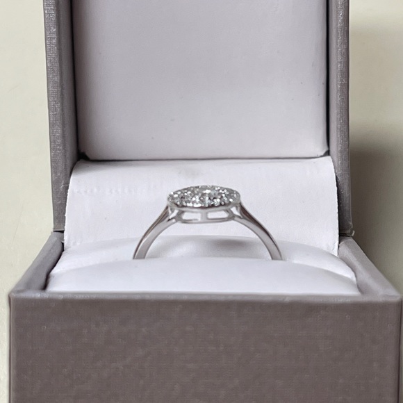 0.50 Cttw Natural Diamond Double Halo Engagement Wedding Ring 10K White Gold CI - Picture 7 of 12